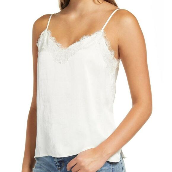BP. Womens Camisole 3x Ivory NWT Eyelash Lace Trim Adjustable Spaghetti Straps - Picture 1 of 5